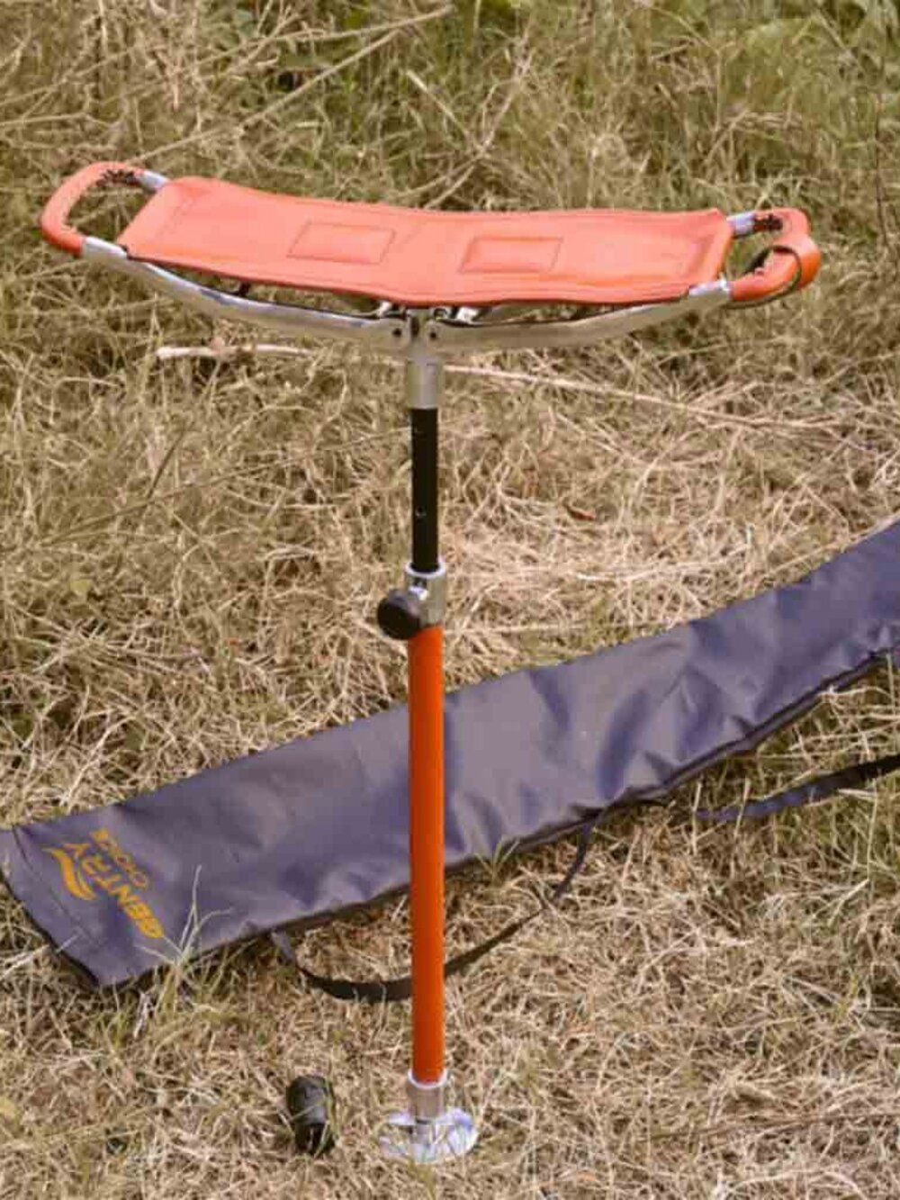 Leather Walking Stick Seat Tan Portable Folding Hunting Stool